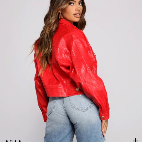 Windsor - Feelin' Bold Croc Embossed Faux Leather Jacket - size Small - Picture 3 of 5